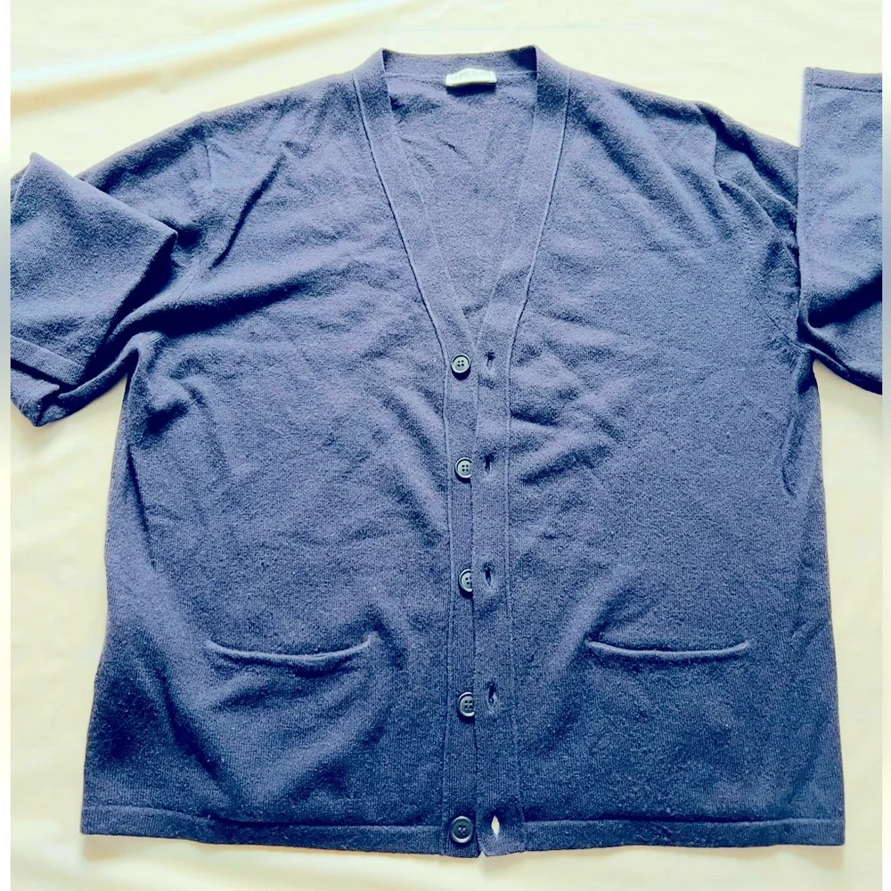 CERRUTI 1881 Pure Cashmere Cardigan In blue men's size 54